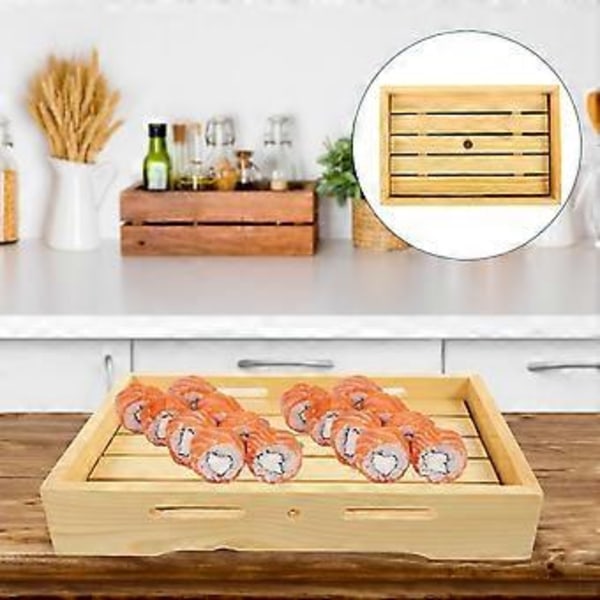 Sushi-bricka i trä, japansk stil, sushi-fodral, sushi-displaybricka, sashimi-tallrik, sushi-serveringsbricka