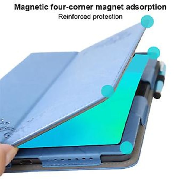 Blomsterpræget Læder Tablet Etui Til TCL NxtPaper 11 (Sort)