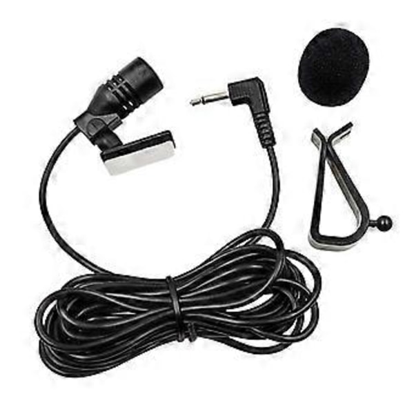 Mikrofon Mic 3,5 mm Jack Lang Kabelmontering for Alle Bilstereo/Mono CD DVD (3-polet stereo 3,5 mm albue)