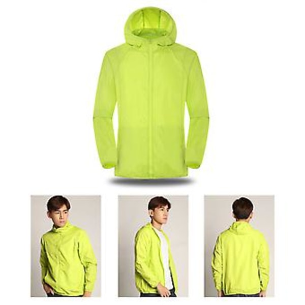 Vindjakke med hette, lange ermer, innsnevrende mansjetter, lommer, glidelåslukking for menn og kvinner, vanntett, solbeskyttelse (3XL hvit)