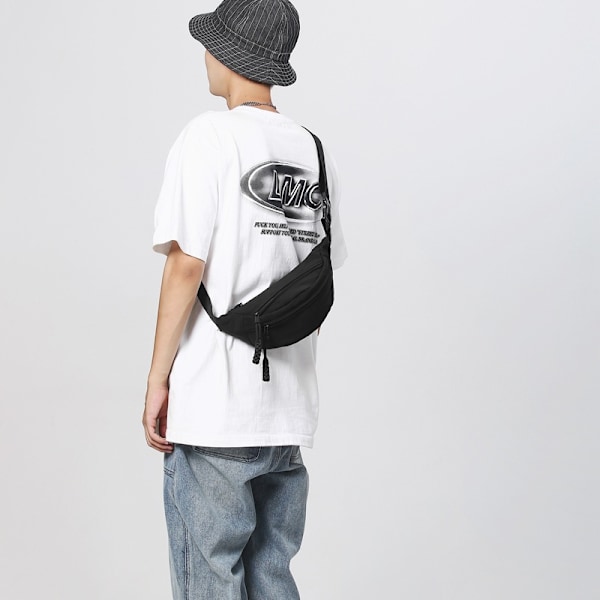 Sort, brysttaske til kvinder, ny casual og enkel crossbody taske f