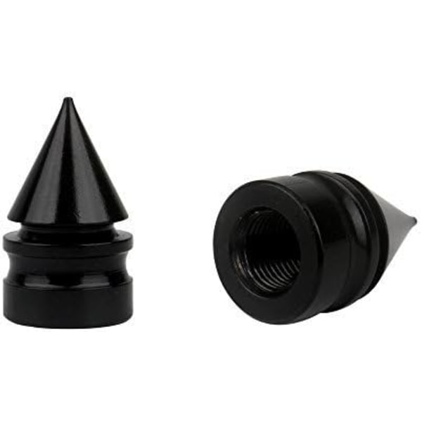 5PCS Spike Dekk Støvhetter Aluminiumlegering Ventilhetter Bil Sykkel Svart