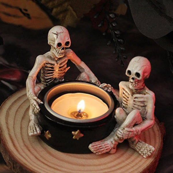 1PC Hållbar Harts Halloween Candelabra, Skräck Dekor för Vardagsrum