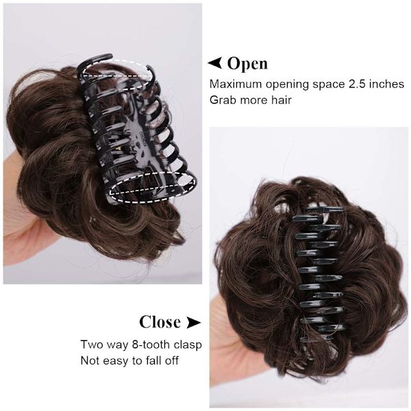 Slarvig Bun Hårförlängning Hårbit för Kvinnor Vågig Lockig Scrunchies