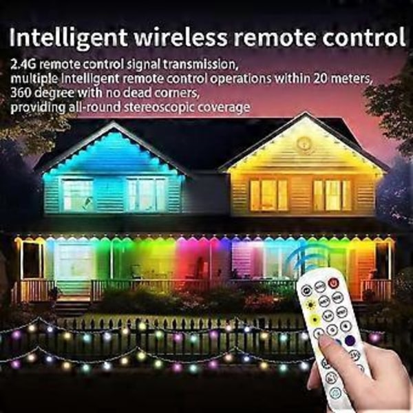 Permanent Utomhus Takfotsbelysning Smart RGBIC App Fjärrkontroll LED DIY Scenlägen lampa (30 Lampor Australisk Standard)