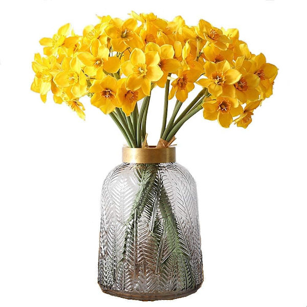 3 st konstgjorda påskliljor, siden falska narcissus blomma buq