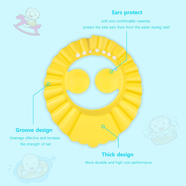 3 st baby duschmössa, justerbart solskydd simmössor för barn Sha