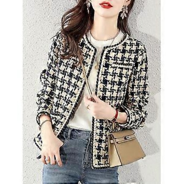 Jakke forår og efterår populær ny japansk mode retro temperament kort bluse jakke kvinde (M)