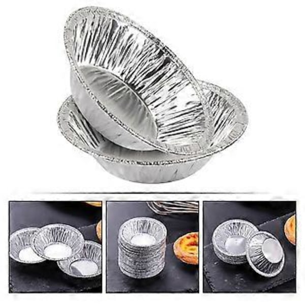 300 stk. Egg Tart Former i Aluminiumsfolie, Pai Former, Kakeformer, Bakeformer for Egg Tart, Små Pai Former i Aluminiumsfolie