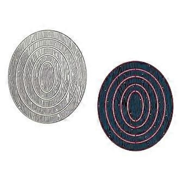 Metallstansar för oval ram med träkornmönster - DIY-pyssel, scrapbooking, prägling