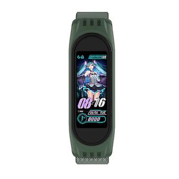 Til Xiaomi Mi Band 3 / 4 / 5 Twill 8-formet Spænde Urrem (Mørkegrøn)