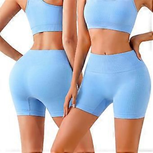 Helt nya träningsshorts för rumplyft, formande underkläder, yogakläder, löparshorts (L-XL Blå)