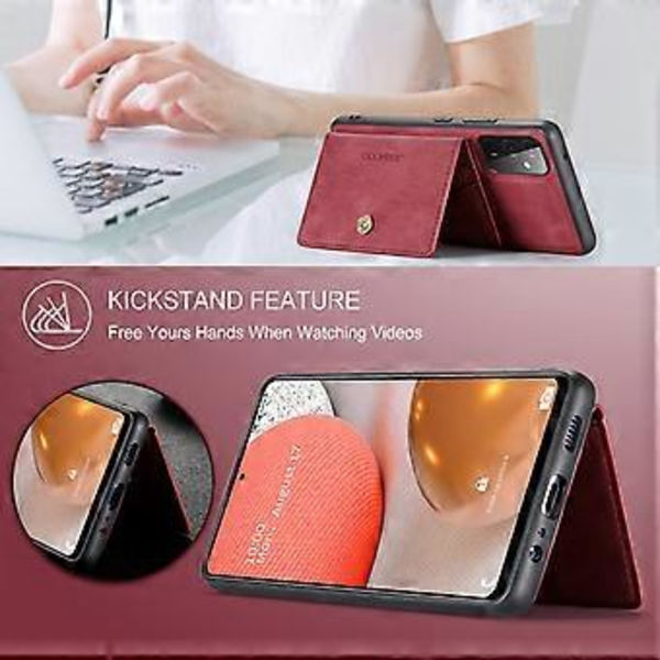 Retro Magnetisk Avtakbar Etui For Samsung Galaxy A72 5G (Rød)