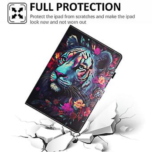 Maalattu Nahkakuori Samsung Galaxy Tab A 8.0 T350:lle (Tiikeri)