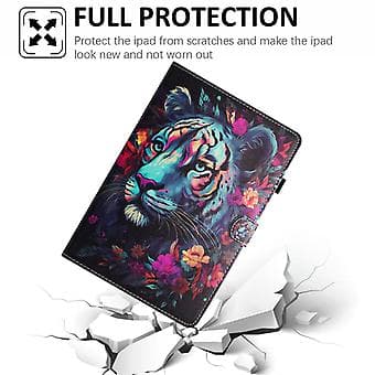 Målat Läderfodral för Samsung Galaxy Tab A 8.0 T350 (Tiger)