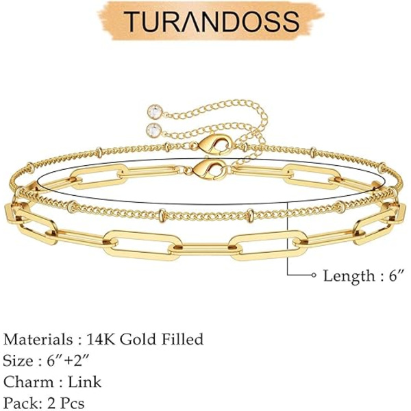 Smalta Gyllene Armband för Kvinnor, 14K Guldpläterat Justerbart Lager
