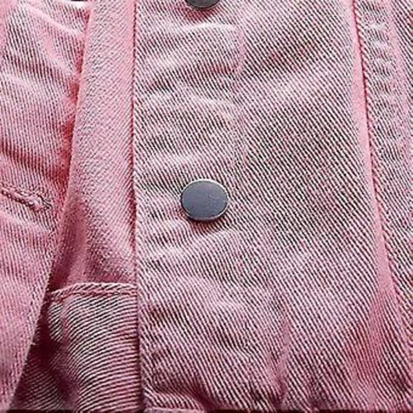 Damjacka i denim, långärmad, varm, enfärgad, vår & höst, M, rosa