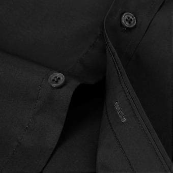 Langermede skjorter for menn, regular fit button-down skjorter, rynkefrie skjorter (svart)