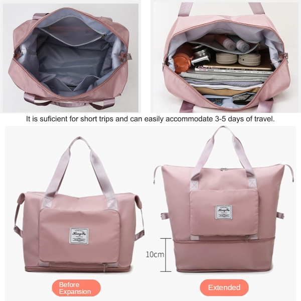 (Sakura pulver)Resväska, vikbar resväska med stor kapacitet, torr W