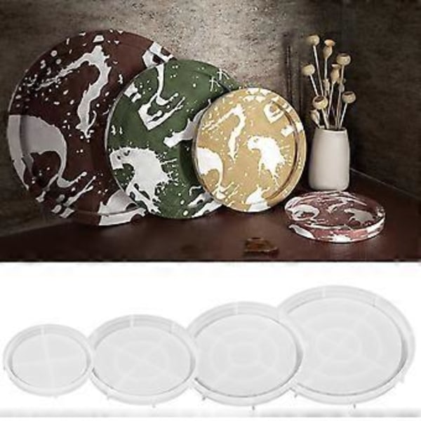 Silikonebakkeforme Epoxy Resin Forme Runde Frugtfadsforme Silikonemateriale Egnet til Håndlavede Resin Kunstværker L(L )