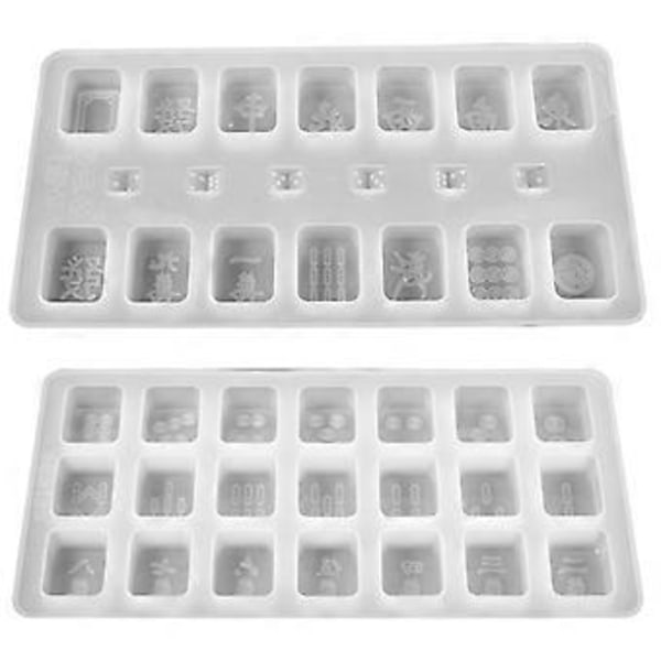 2 stk. Silikone Mahjong og Terninge Støbeforme Epoxy Resin Forme til DIY