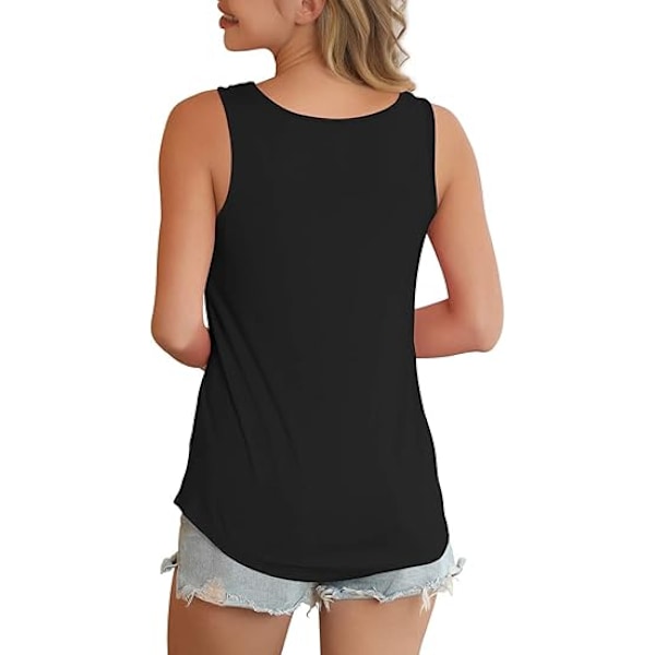 Tanktopp for kvinner, ermeløs, kryss-over, avslappet, basic, XL
