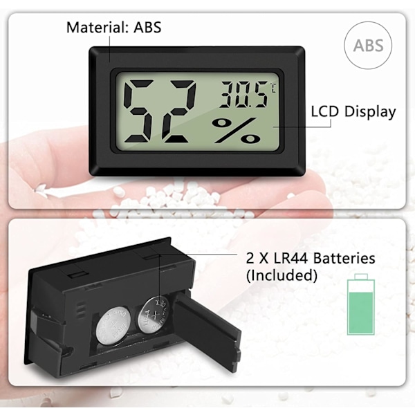Mini Digital LCD Termometer Hygrometer Temperatur Fugtighed -50~