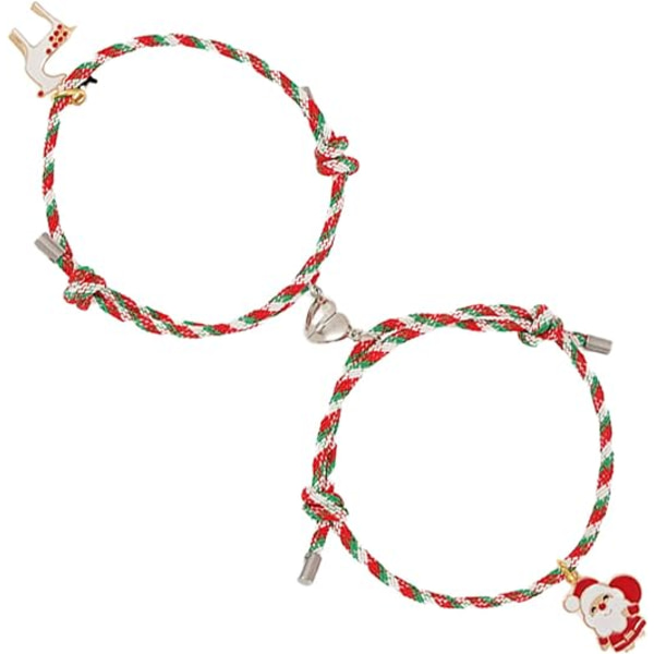 2 Julearmbånd Xmas Hjertemagnet Armbånd, Juletre