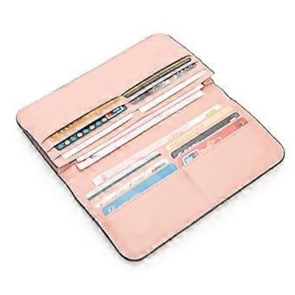 Magnetiskt Spänne Bifold Lång Plånbok Multifunktionell och Portabel för Resor (Svart)
