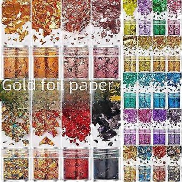 4 stk. Neglekunst Folie Flak, Manikyr Charms Dekorasjoner, Tynne Neglefolie Akryl Rekvisita Uregelmessig Folie Glitter Paljetter Konfetti (Champagne Sølv)