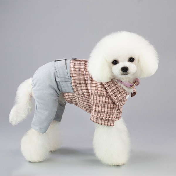 Chemise pour chien vêtements chemise à carreaux 4 jambes chemise