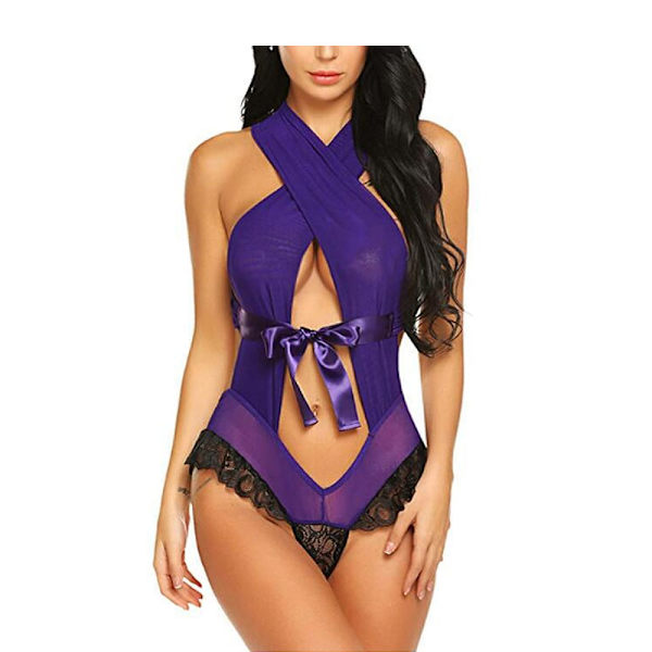 Naisten seksikäs pitsibody, yhden kappaleen babydoll, mesh-alusasu