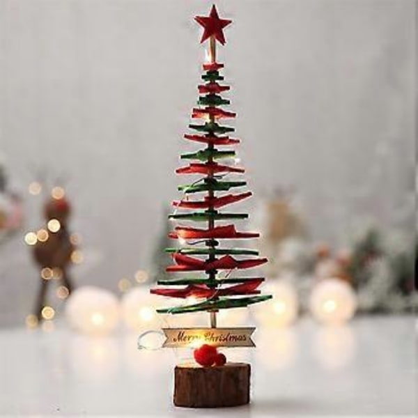 DIY Mini Julgran i Filt, Festlig Dekoration för Bord, Julpynt (Röd)