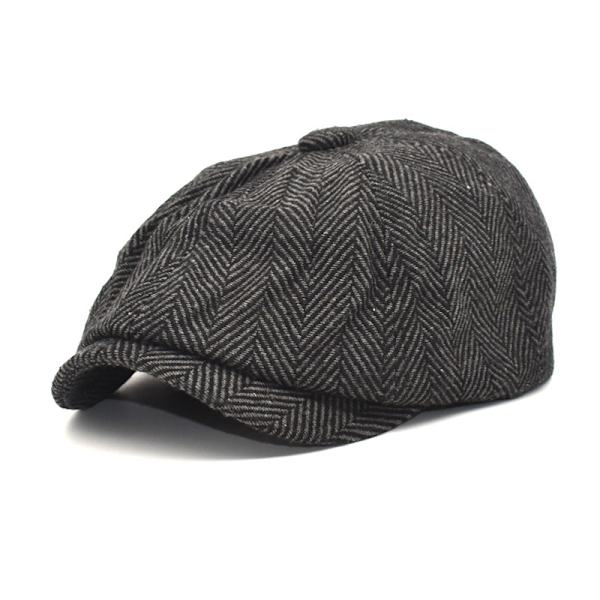 Mørkegrå, drengehat flad hat, tweed Gatsby hat Ivy irsk hat til mænd