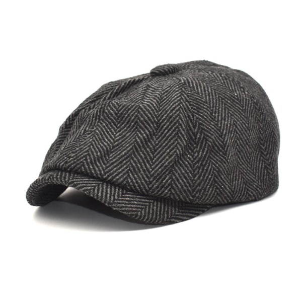 Mörkgrå, pojkhatt platt hatt, tweed Gatsby-hatt Ivy Irish hat Herr