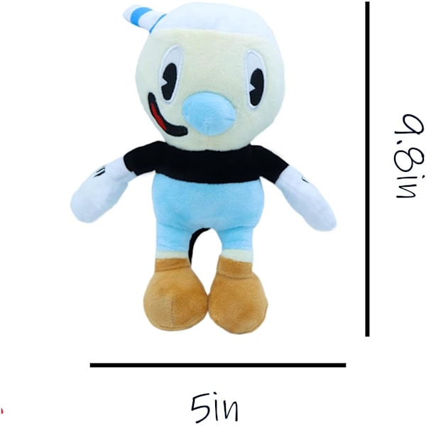 9,8 tuuman Cuphead ja Mugman -pehmolelut, seikkailun Mecup ja Brocup Sof