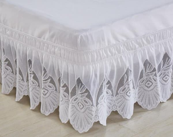 (Queen 150*200+38 cm) Amerikansk elastisk sengekant, prinsesse stil sengeteppe, ensfarget sengeelastisk