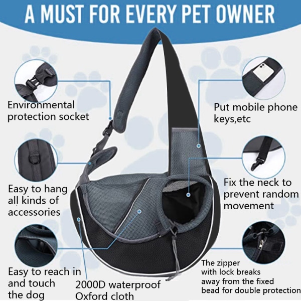 Portable Dog Carrier Bag Breathable Mesh Messenger Bag for Dogs a