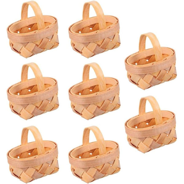 Vintage Wicker Kurv Miniatyr Kurv 12 Stykker Håndlaget Cand