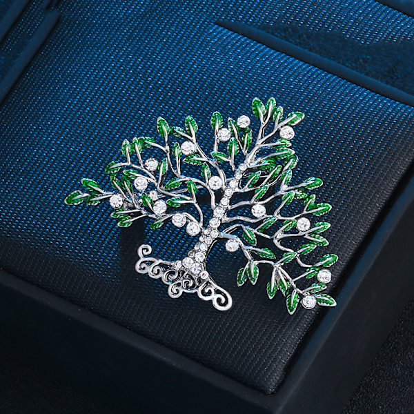 Julsmycke Julgran Brosch Pin med Färgglada Kristaller