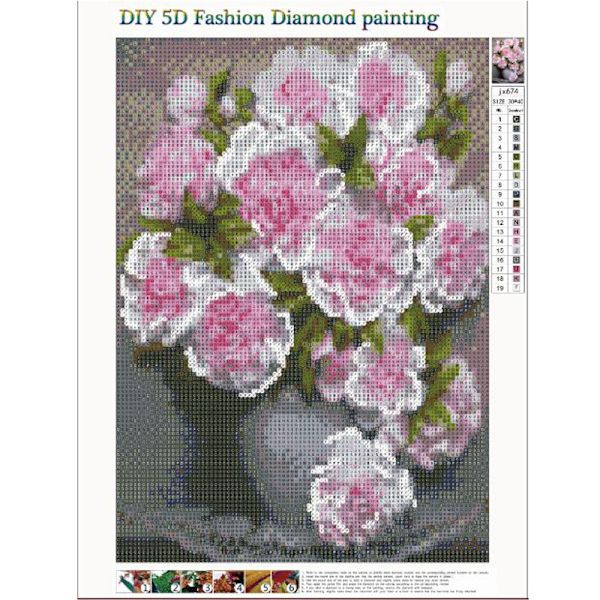 30 x 40 cm, fleur dans un vase Diamond Painting Broderie Diaman