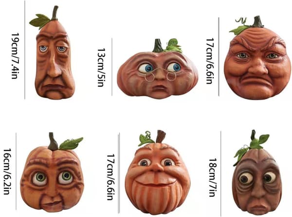 Halloween Græskarpynt, Særprægede Harpiksfigurer: Kreativ Festpynt - D