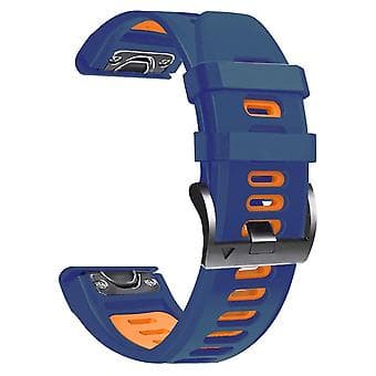 26mm Silikon Urrem Til Garmin Descent MK2 (Midnattsblå Orange)