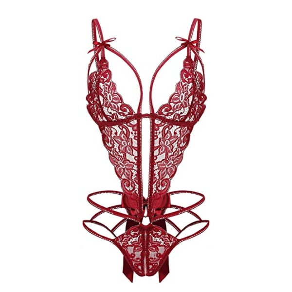Kvinners dype V-blonder Teddy One Piece Lingerie Cutout Strappy Linge