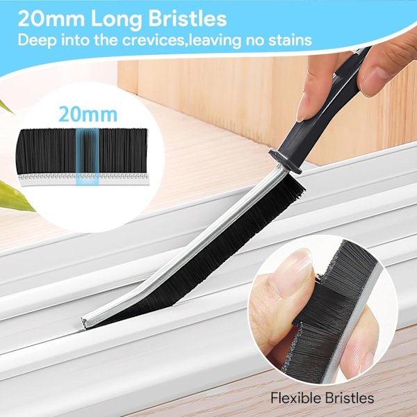 3 stk Gap Cleaning Brush, Groove Brush med håndtak, Multifunct