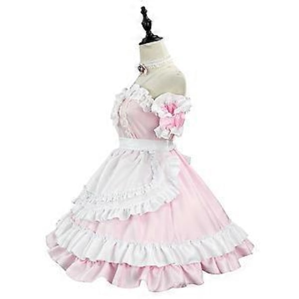 Naisten pitsikerroksiset piikatytön mekot, suloinen Lolita-mekko, viktoriaaninen hihaton Halloween-cosplay-asu (XL)