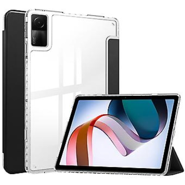 Lær Smart Tabletveske For Xiaomi Redmi Pad 10.6 (Svart)