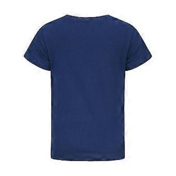 Geometry Dash Børne T-shirt Gaming Fans Drenge Piger Casual Kortærmet Tee Toppe (7-8 År Navy Blå)