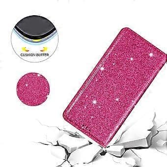 Glitter PU-läder Ställ Telefonfodral för iPhone 15, Korthållare Anti-fall Telefonfodral (Stil B)