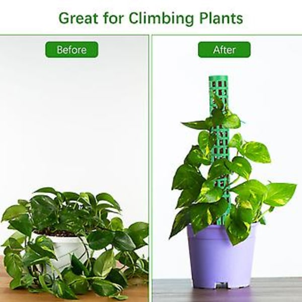 15'' Hög Moss Pinne för Växt Monstera Böjbara Växtstöd, Sphagnum Äkta Skogsmossa Pinne för Klätterväxter, Krypväxter Grön (Svart)